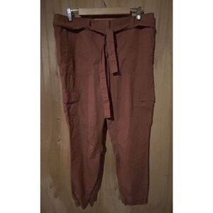 LOFT Cargo Jogger Light Burnt Orange Pants Tapered Women’s Size 12